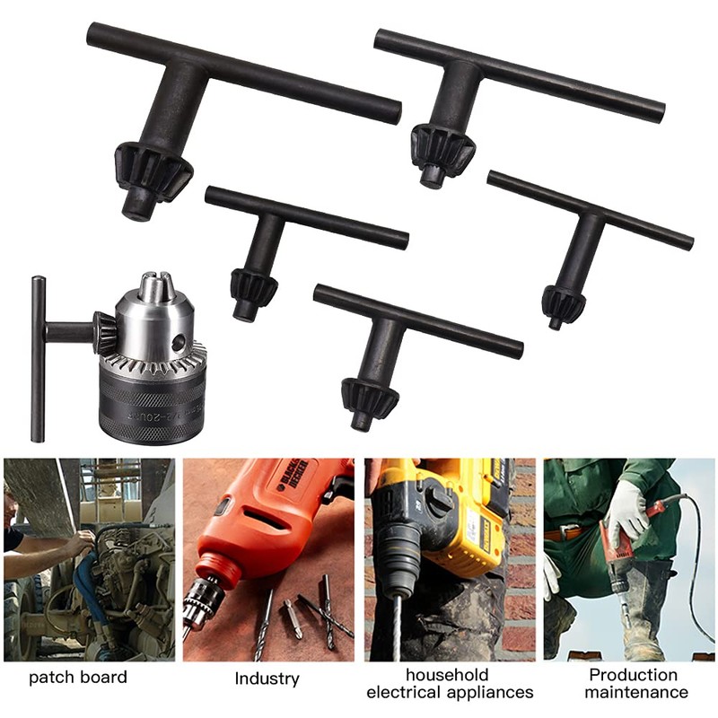 LbsAMP 5 Pieces Drill Chuck Key Universal 4mm/6mm/10mm/13mm/16mm Pillar Drill