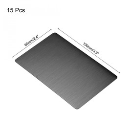sourcing map Blank Metal Card 100x60x0.4mm Brushed 201 Stainless Steel Plate for DIY Laser Printing Engraving Black 15 Pcs