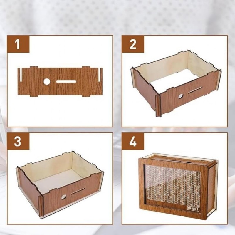 Cash Vault Wooden Money Saving Box