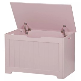 SEGAWE Wooden Chest Storage Trunk Wood Bedroom Large Box Blanket Books Shoes Toys Pink