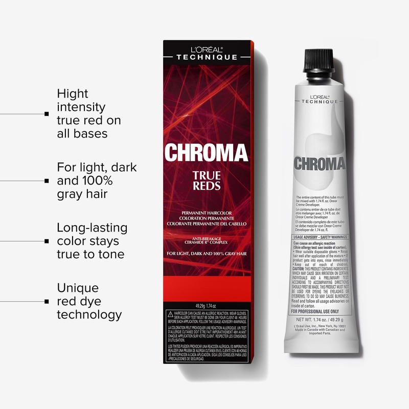 L'Oréal Technique Chroma True Reds Permanent Hair Color - Red