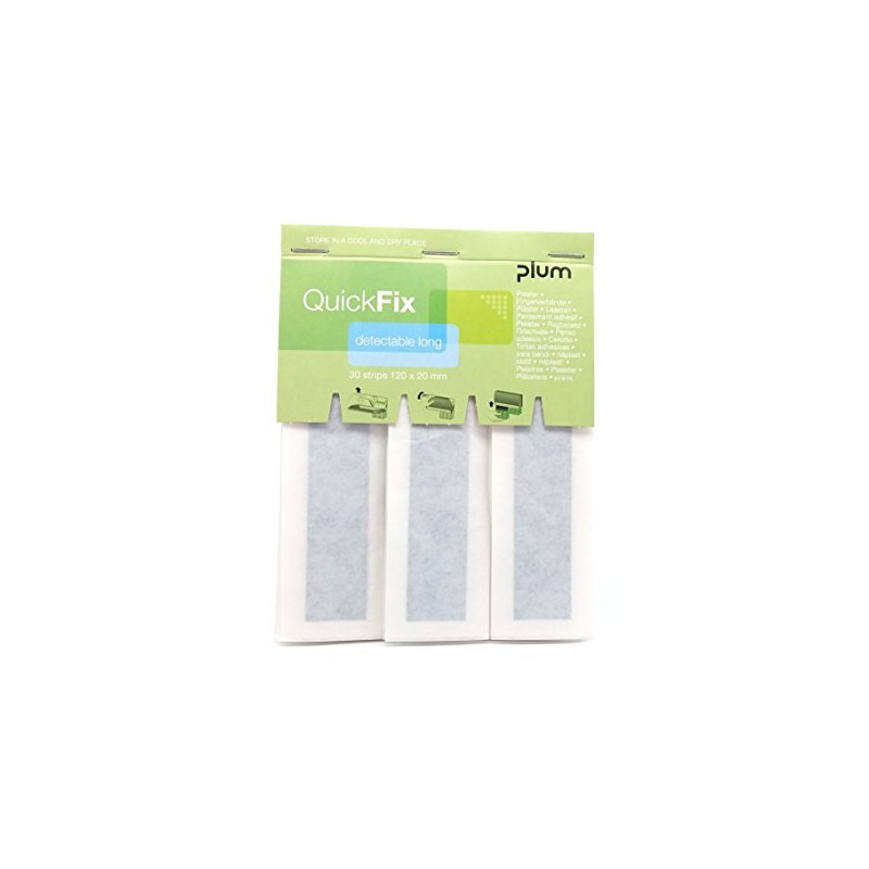 QuickFix Detectable Long Plaster Refill Pack (30 Plaster Strips 120