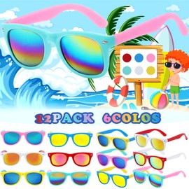 GoodUping 12 Pack Kids Sunglasses Bulk with UV Protection, Kids sunglasses Party Favors for Boys and Girls Ages 3-6, Essential Party Supplies for Summer Outdoor Activities