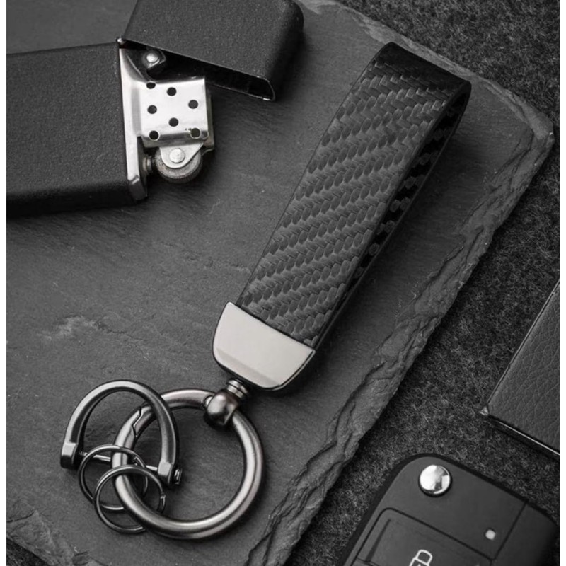 TONAUA Universal Key Chain for Mazda Cars, Carbon Style, Black,