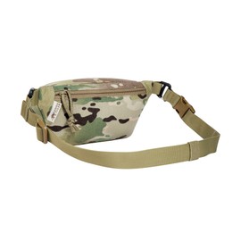 Tasmanian Tiger TT Hip Pouch MC Lightweight Tactical Hip Bag with Mesh Compartments and Detachable Belly Strap Molle Hangable Compact Foldable Multicam