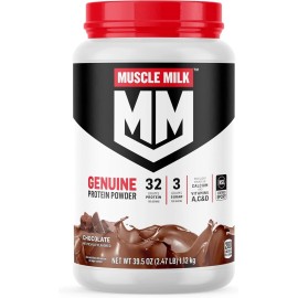 Muscle Milk Genuine Protein Powder, Chocolate, 2.47 Pound, 16 Servings, 32g