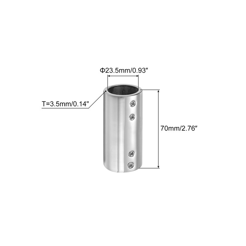 QUARKZMAN Straight Pipe Connector, 316 Stainless Steel 2-Way Handrail Pipe
