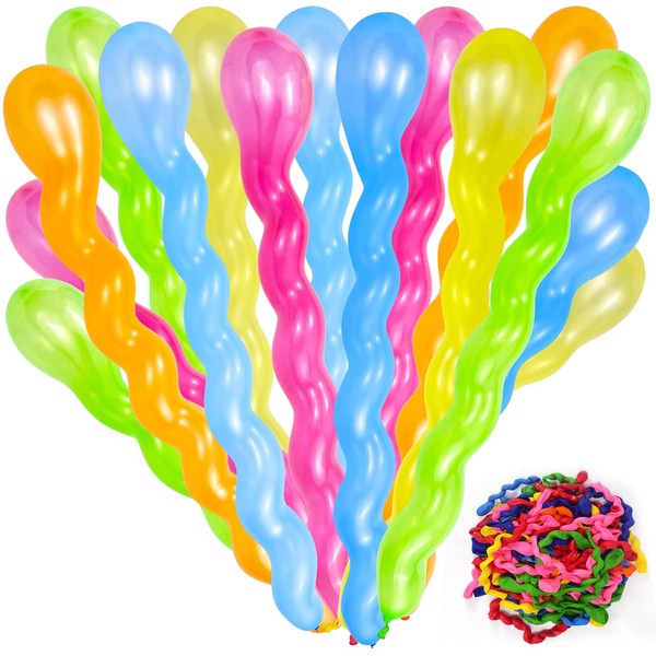 100Pcs 40 Inches Latex Spiral Balloons for Assorted Boys Girls