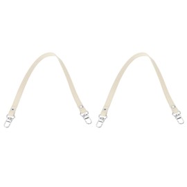 PATIKIL Leather Purse Handle Strap, 2 Pcs 17 Inch Leather Purse Strap Replacement DIY Women Clutch Bag Handbag Top Handle Strap Repair Accessories, Beige