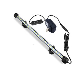 COVOART 15 inches LED Aquarium Light, 8W Fish Tank Light Underwater Light Submersible Crystal Glass Lights, 9.2ft/2.8m Long Wire Length, White