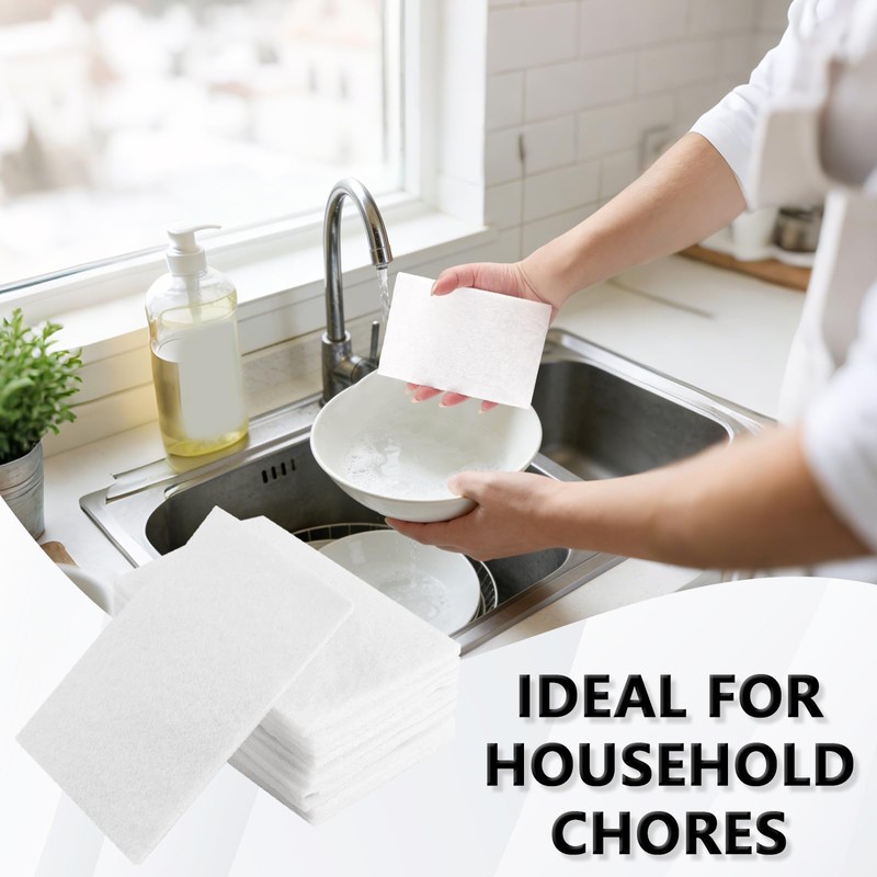 6PCS White Scrub Pads 4x6 Inch - Non Scratch Scouring