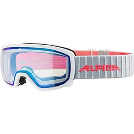 ALPINA Scarabeo JR. V - Photochrome, Anti-Fog & Shatterproof OTG Ski Goggles with 100% UV Protection for Children, White, One Size