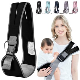 Tyuodna Baby Carrying Strap, Portable Baby Carrier, Baby Sling with Non-Slip Hip Pad and Adjustable Buckles, Baby Carry Strap for 5-36 Months Baby (Black)