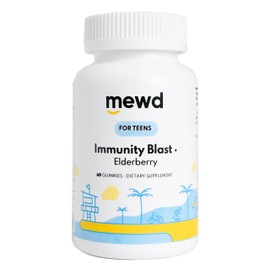 MEWD Teen and Kids Elderberry Immunity Multivitamin Gummies -Zinc, Vitamins A,C,D3,B12 for Immune Support,Brain Health, Focus, Made in USA, Girls and Boys.