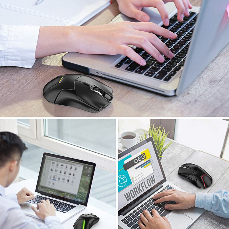 Wireless Mouse Triple Mode 1000 to 4000 DPI Silent Click