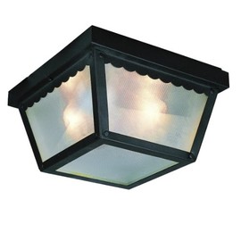 Trans Globe Lighting 4901 BK Outdoor Samantha 5" Flushmount Lantern, Black