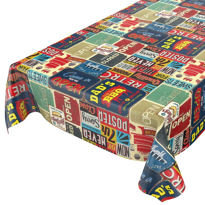 Anro Oilcloth Wax Tablecloth, Washable