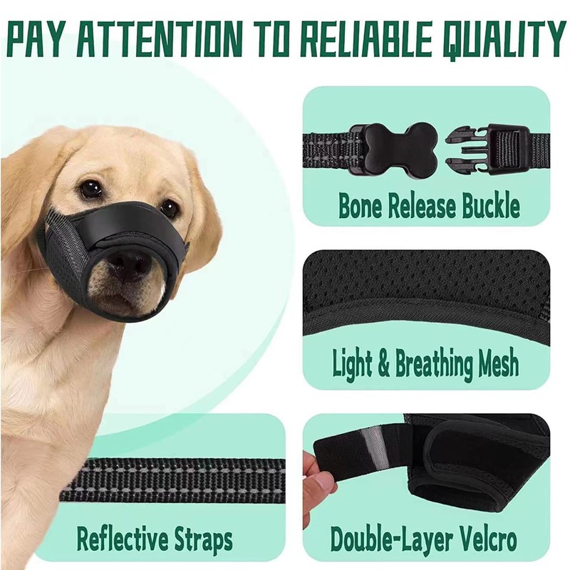 Dog Muzzle, Air Mesh Breathable Puppy Muzzle Dog Muzzles Adjustable