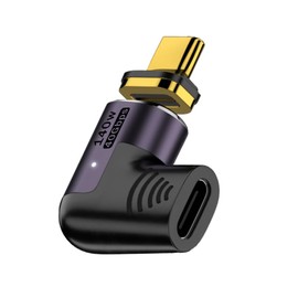 YFFSFDC USB-C Magnetic Type C Right Angle Converter Adapter Side Bend USB 4.0 Auto Suction Magnet 8K@60Hz Video Output 40Gbps High Speed Data Transfer 140W Rapid Charge Type C Converter Adapter Male