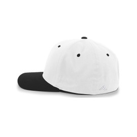 Pacific Headwear Twill Stretchfit Cap, White/Black, Large