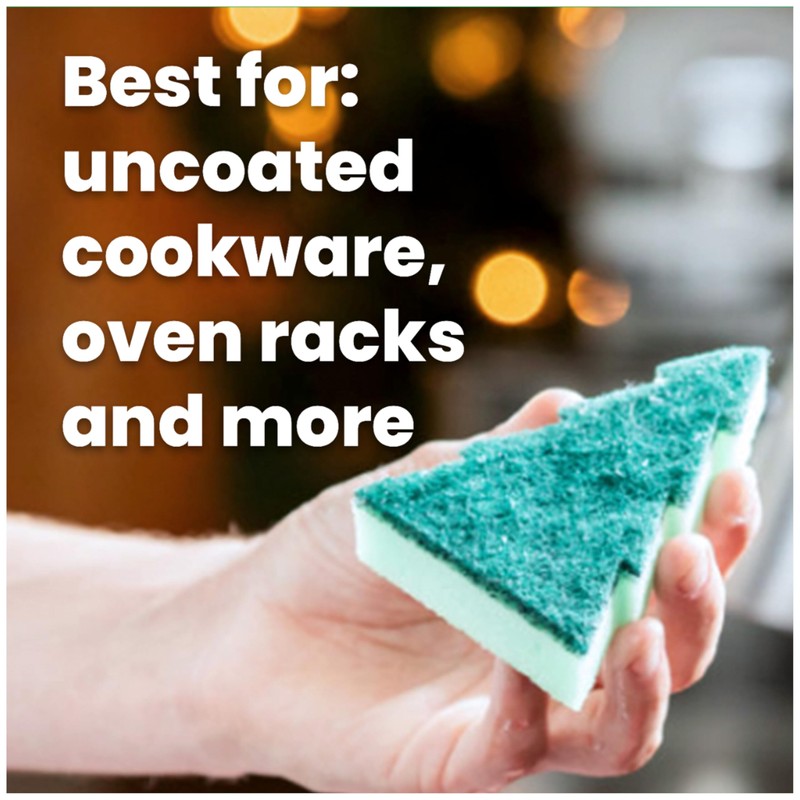 Scotch-Brite Modern Merry Tree Shape Scrub Sponge 1 Pack