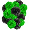 Capesaro Black Green Tissue Paper Pom Poms, 12PCS Tissue Paper