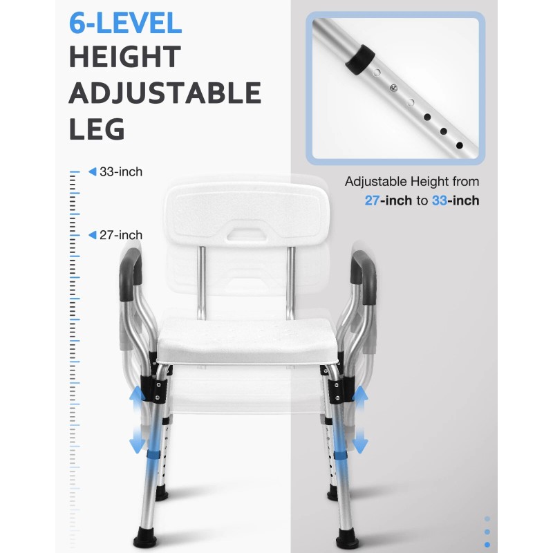 Sangohe Shower Chair for Inside Shower Heavy Duty Seat with