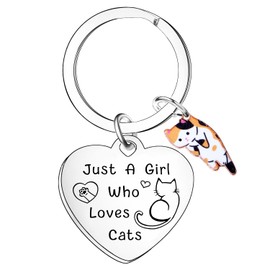 Funny Cat Gifts For Girls Women Cat Lover Gift Cat Keyring Christmas Birthday Gift For Cat Lovers Just A Girl Who Loves Cats Keychain