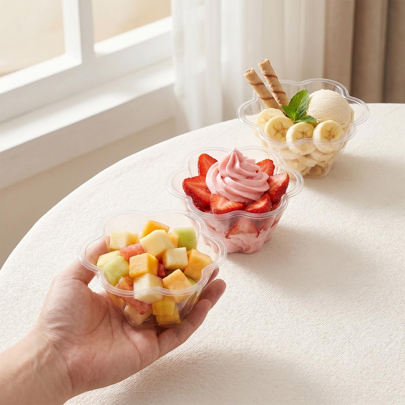 200 PCS Small Clear Plastic Bowls – 8 OZ Disposable