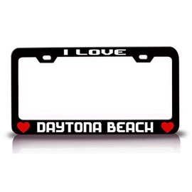 Custom Brother - I Love Daytona Beach City Cities Metal Car SUV Truck License Plate Frame Bl o92