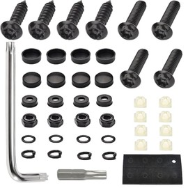 Kit de tornillos antirrobo para matrícula,Tornillos antirrobo de acero inoxidable,Con herramienta de instalación, apto para matrícula de coche, furgoneta, SUV, camión o motocicleta.