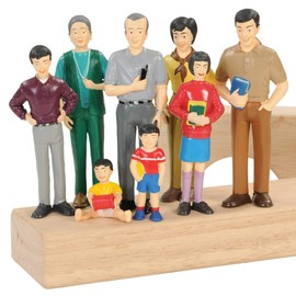 Constructive Playthings Pretend Play Family - Asian Family - Grandpa to Baby 5 inches