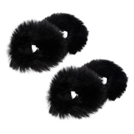 PACKOVE 4Pcs Furry Hair Scrunchies Soft Hair Bands for Women for Buns Ponytails and Daily Wear for Christmas and Special Occasions