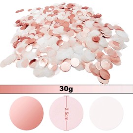 iZoeL 30/60/140 g Confetti Rose Gold Round Made of 2.5 cm Tissue Paper Metallic Scatter Table Decoration for Birthday Wedding Decoration Youth Anniversary Party Decoration