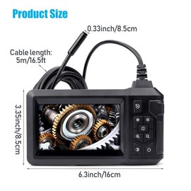 Industrial Endoscope Videoscope Camera 1080P HD Car&Pipe Inspection Camera IP67 Waterproof 16.5ft Endoscope Camera