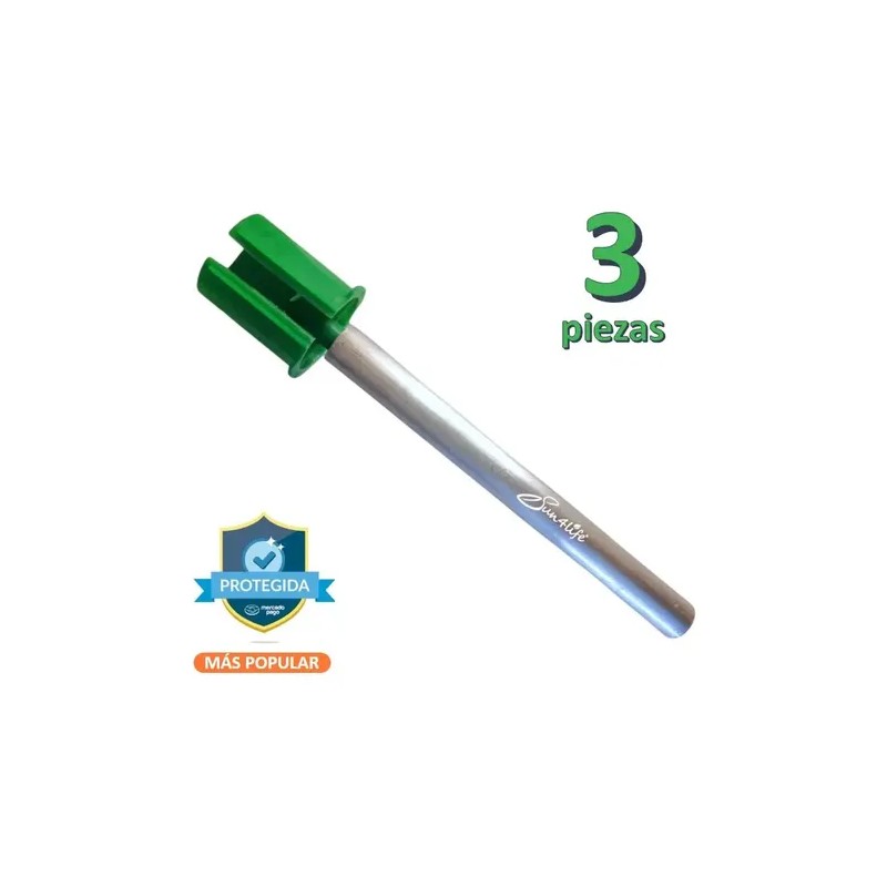 3 Barra Magnesio Para Calentador Solar C/adaptador Plástico
