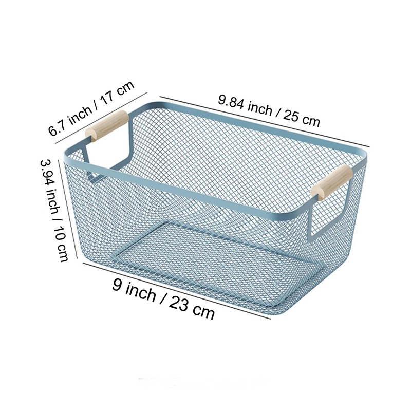 AJIODA Metal Mesh Steel Basket, Small Wire Storage Organizer Baskets