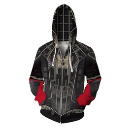 Wsysnl Cos Spider Gwen Superhero 3D Style Zipper Hooded Sweatshirt/Unisex Adult/X-Small