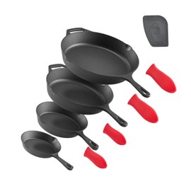 VEVOR Frying Pan Skillet, Aluminum Egg Fry Pans, Nonsitck Ceramic Heavy-Duty Skillets with Heat-Resistant Handle, Chef's Cookware, for Oven, Gas, Electrical, Induction (6-8-10-12in,Black)