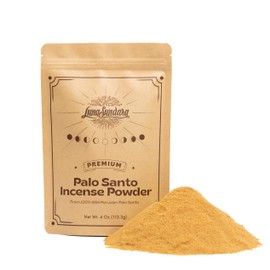Luna Sundara Palo Santo Incense Powder from 100% Wild Peruvian Palo Santo 4oz Sustainably Palo Santo Wood Powder for Smudging and Homemade Incense (Powder of Palo Santo (Bursera Graveolens Wood))