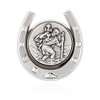NKlaus 11425 Car Plaque Patron Saint Horseshoe 3D Saint Christopher