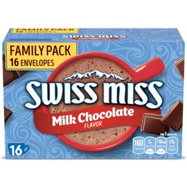 Swiss Miss Hot Cocoa Drink Mix, Milk Chocolate Flavor, Family Pack, 16 ct