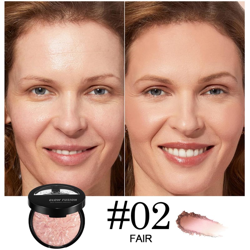 SHEBEEDO Colour Correcting Powder Foundation, Long-lasting 24H Wear, Shimmer Brick