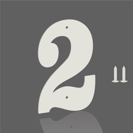 Monlyey - Metal Modern House Numbers Address Letters - White Metal Numbers Letters Door Numbers Signage Street Home Address Plaque for Garden Door Mailbox Decor (5", 2)