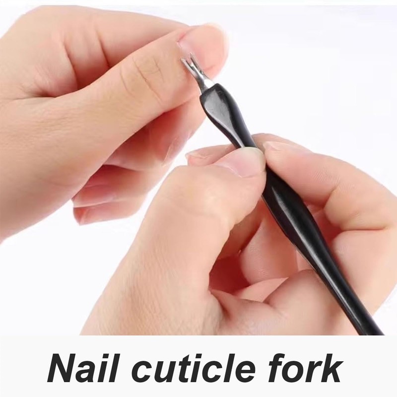 Cuticle Fork, 6 Pieces Cuticle Trimmer, Cuticle Pusher, Stainless Steel