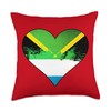 Jamaican and Sierra Leonean Mix Heritage Flag Heart Throw Pillow