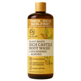 DR.JACOBS NATURALS Dr. Jacobs Naturals Pure Castile Liquid Soap - Natural Face and Body Wash, Almond Honey 32 oz.