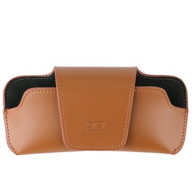 URIZZD Sunglass Holder for Car Visor, Car Sunglasses Holder Leather, Eyeglasses Holder Glasses Storage Case Visor Accessories (Brown)