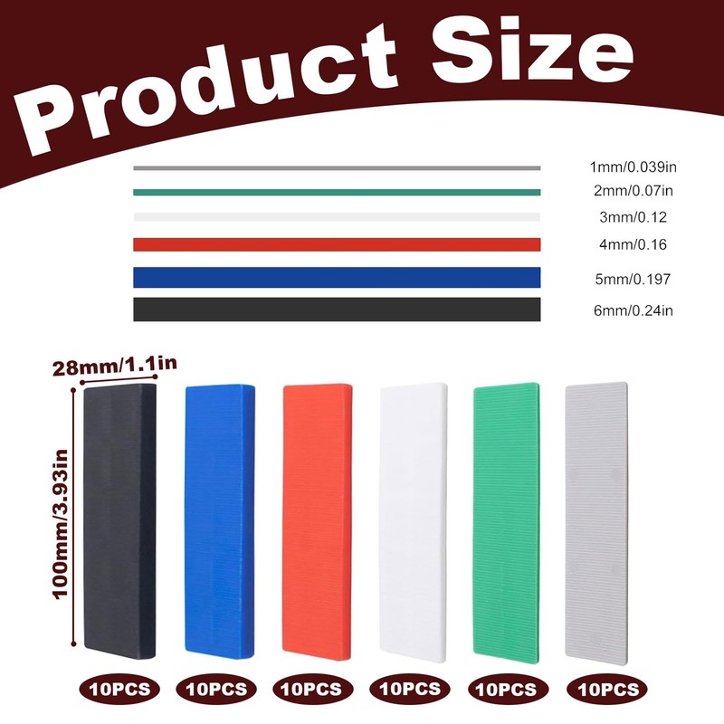 Pack of 60 Plastic Underlay Plates, Glazing Blocks, Compensation Plates,
