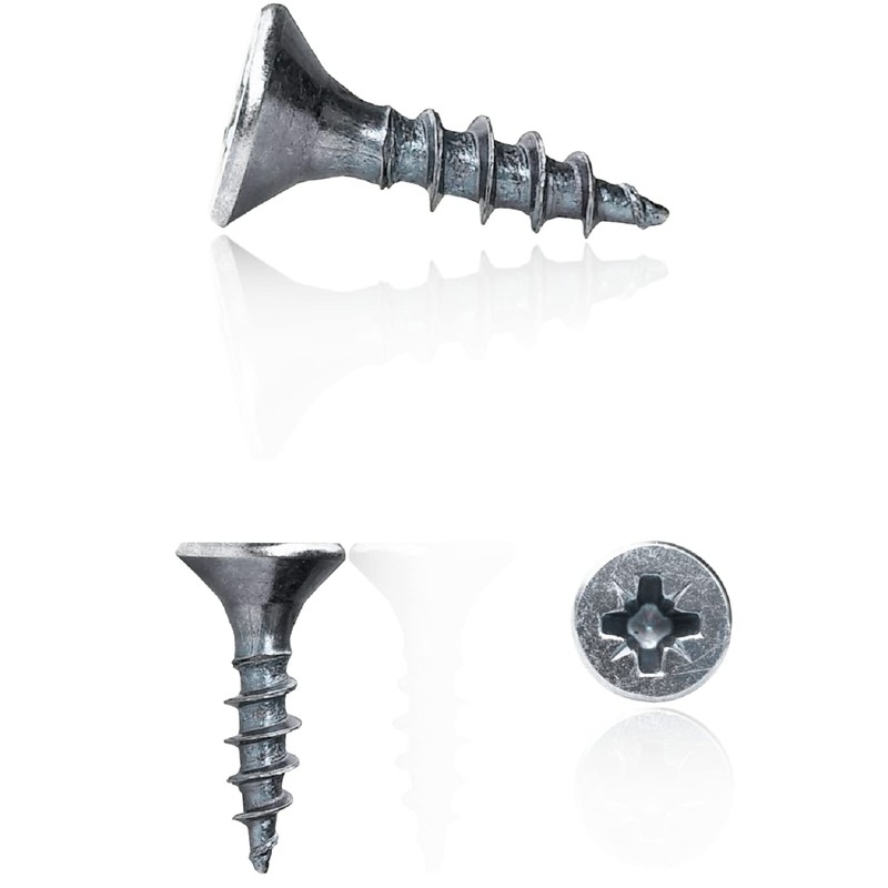 Wood Screws Zinc Plated Silver Full Thread Self Tapping M2